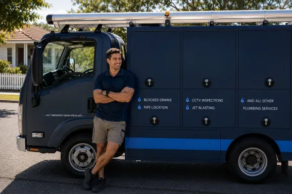 Licensed Castle Hill plumber at the van