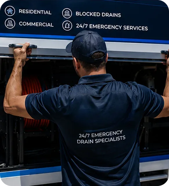A licensed Castle Hill plumber at the service van