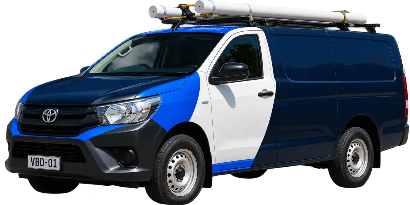 Our van, covering Castle Hill and the surrounding suburbs